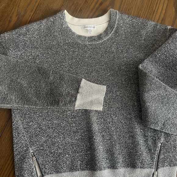 Good American Metallic Crew Neck Sweater/Sweatshirt - Picture 3 of 7